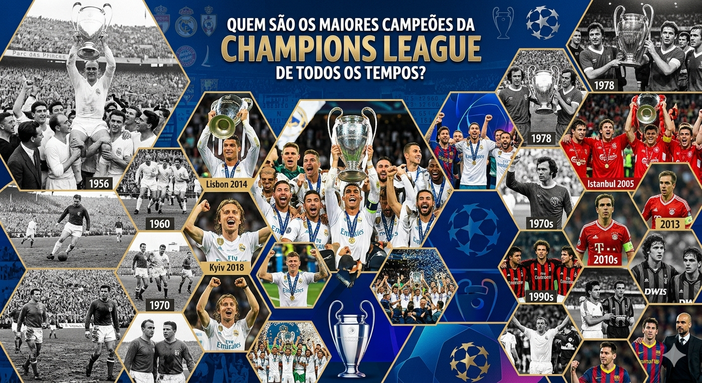 Quem são os maiores campeões da Champions League de todos os tempos?