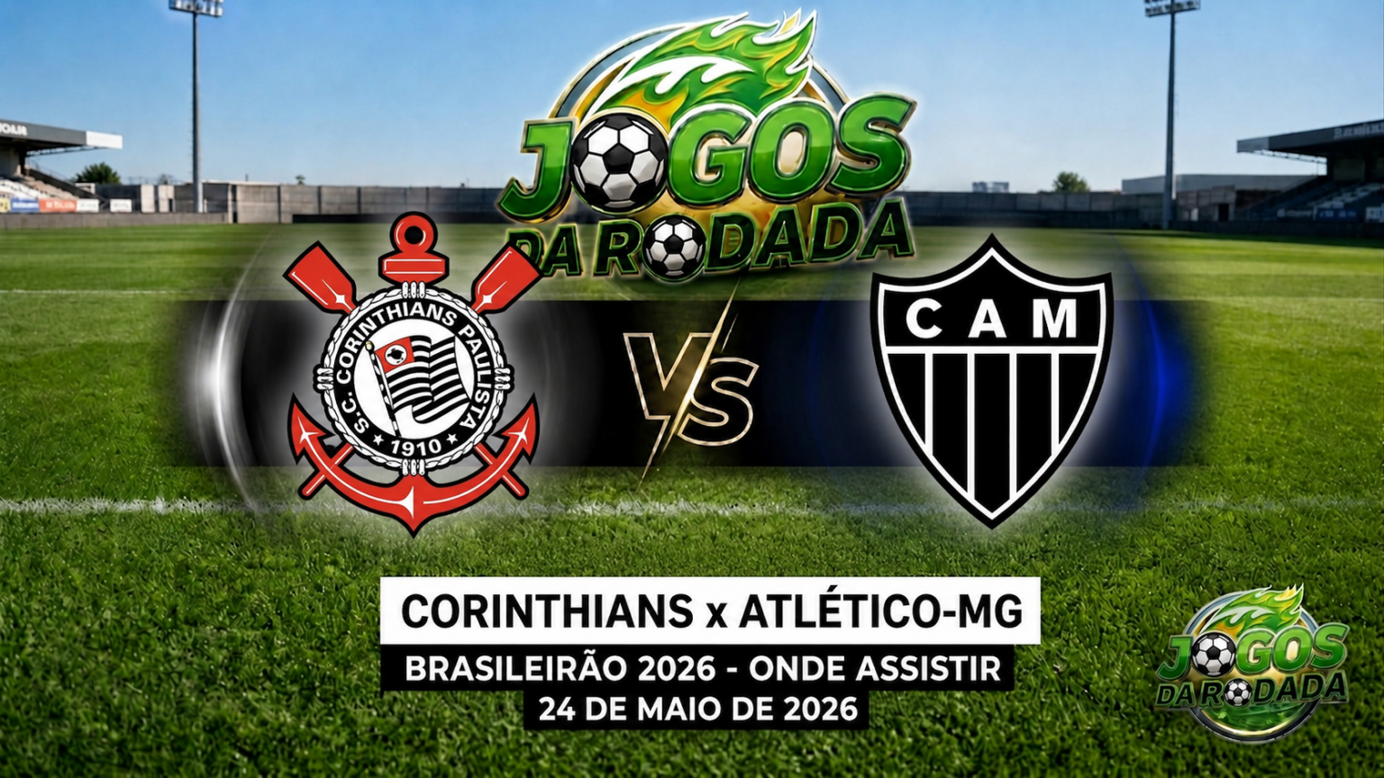 Corinthians x Atlético-MG: Onde assistir pelo Campeonato Brasileiro em 24/05/26
